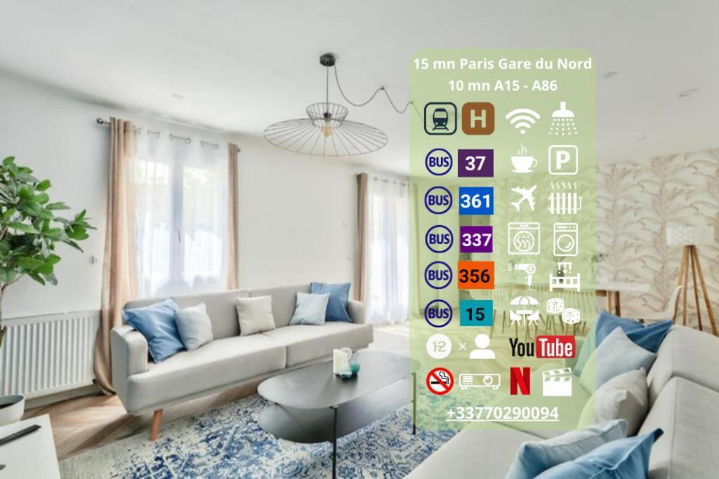 Parking Prive Gratuit - 15Mn Paris - Gare A Pied En 5Mn - Tout Equipee - Terrasse - Jardin - Stade De France - Casino D'Enghien - Hippodrome, Universite Epinay-sur-Seine Luaran gambar